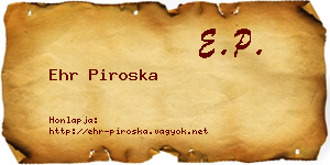 Ehr Piroska névjegykártya